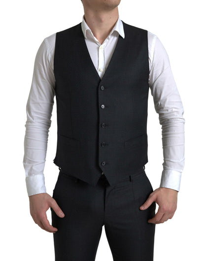 Traje MARTINI de 3 piezas negro de botonadura sencilla de Dolce & Gabbana