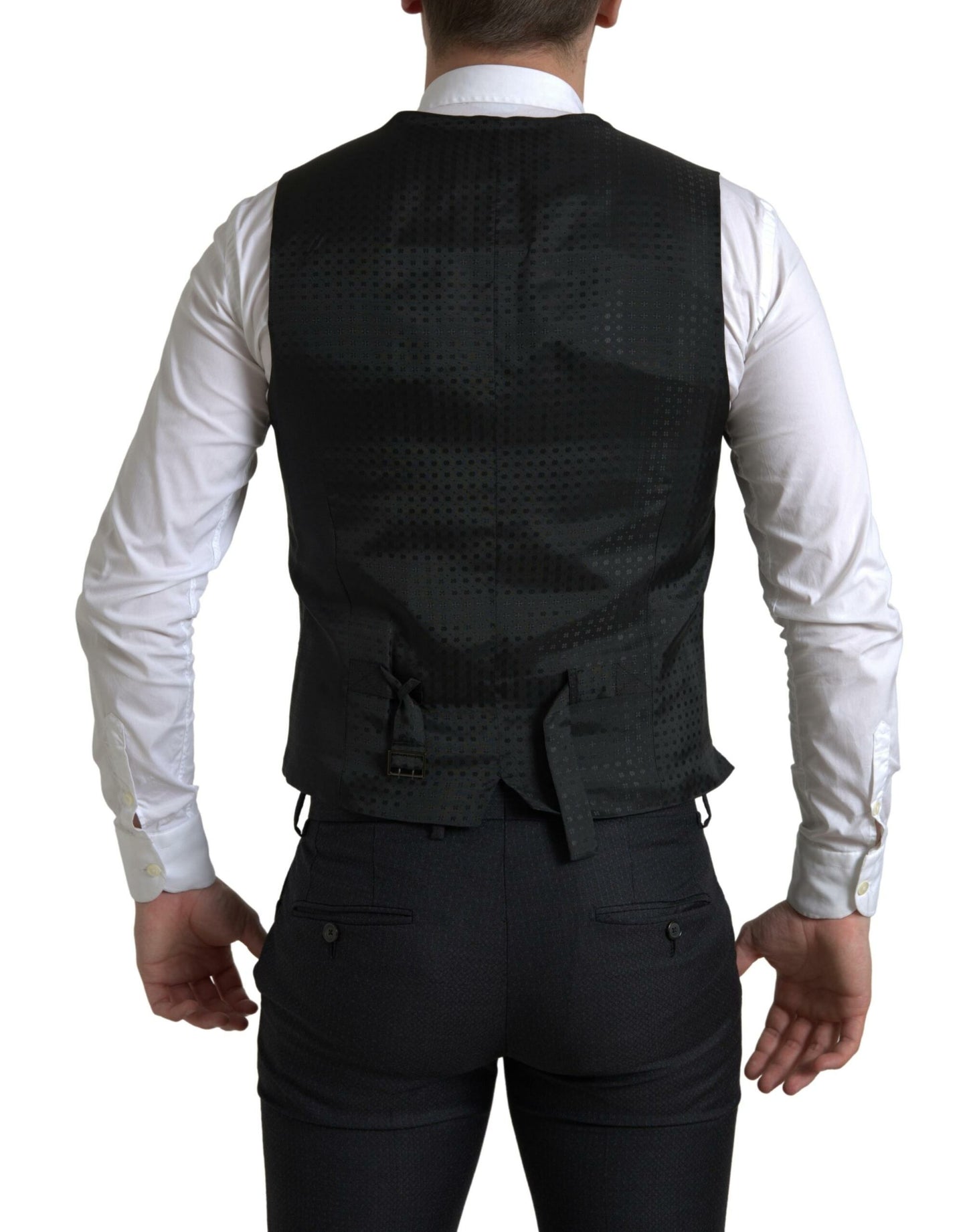 Traje MARTINI de 3 piezas negro de botonadura sencilla de Dolce & Gabbana