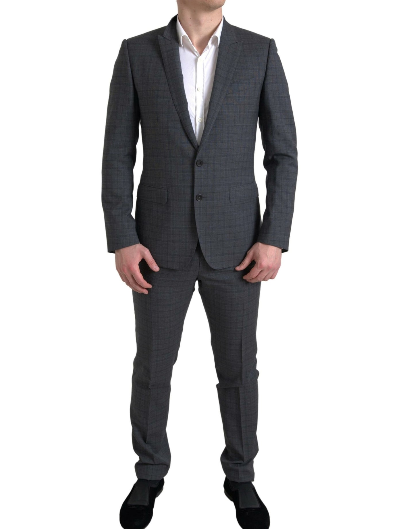 Traje de dos piezas cruzado gris MARTINI de Dolce & Gabbana