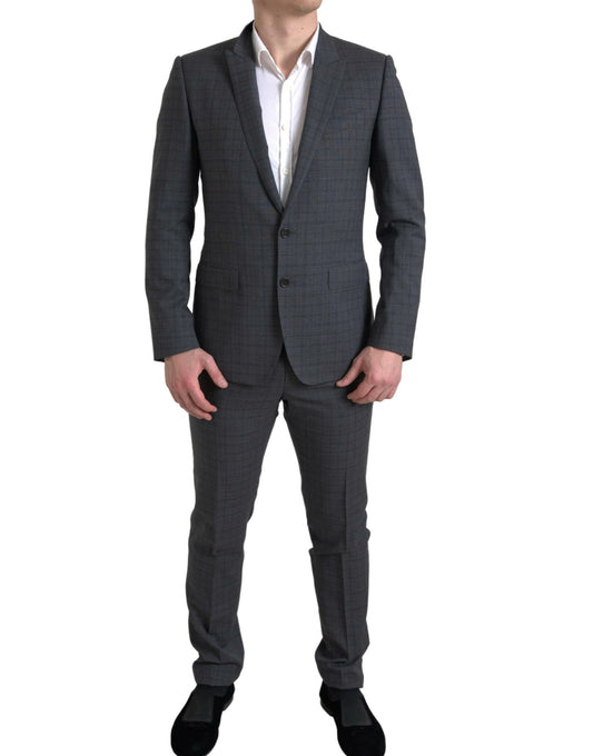Traje de dos piezas cruzado gris MARTINI de Dolce & Gabbana