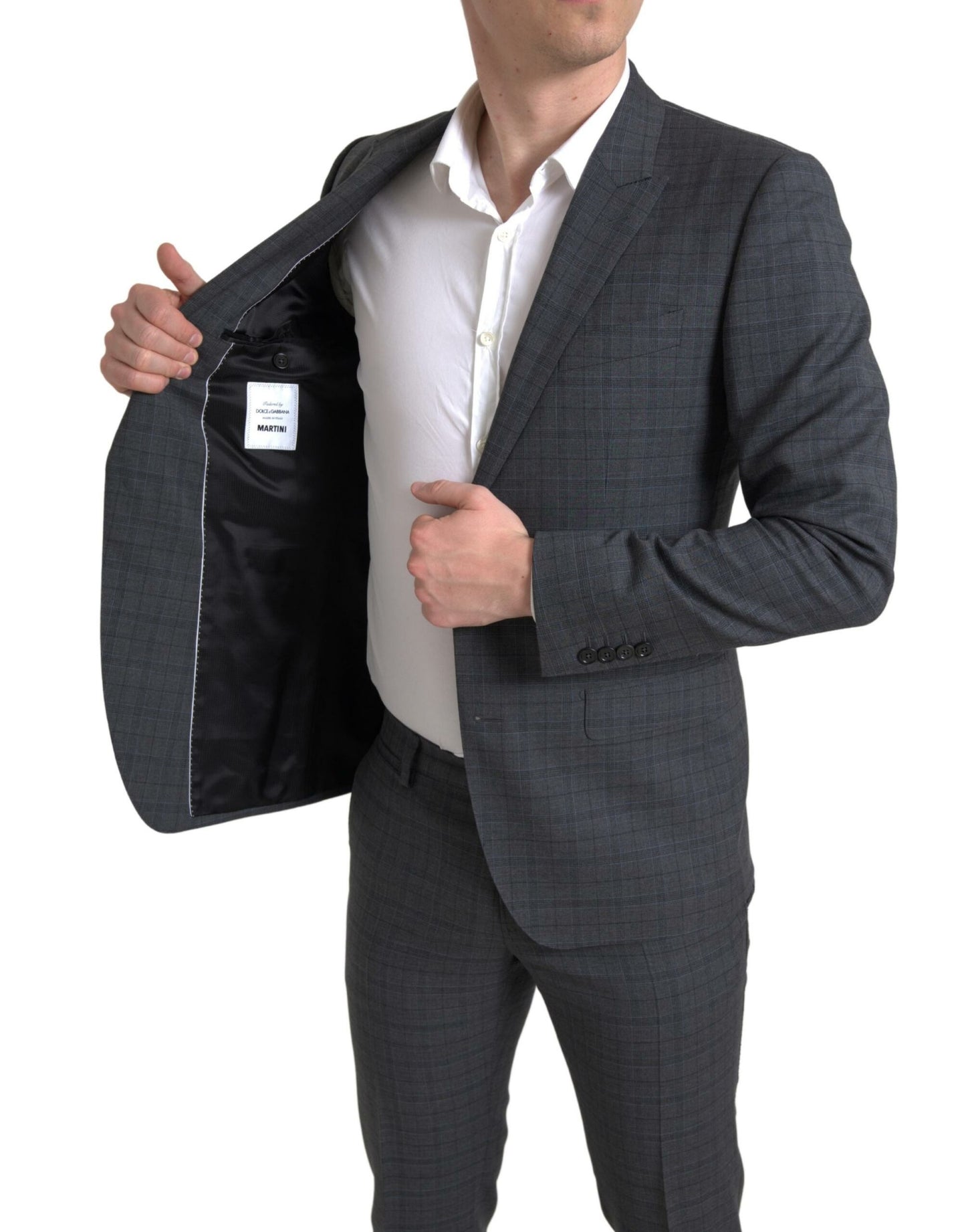 Traje de dos piezas cruzado gris MARTINI de Dolce & Gabbana