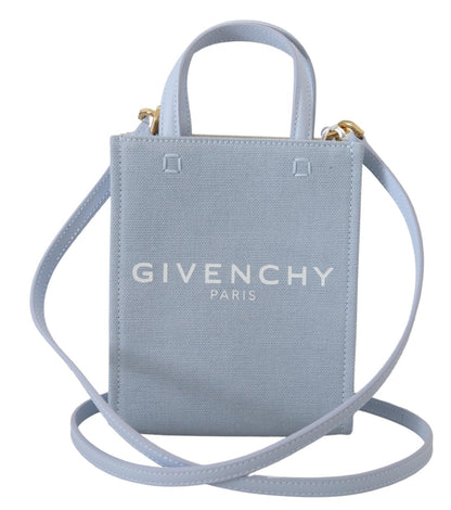 Bolso De Hombro Givenchy Mini En Canvas Recubierto Azul Nube
