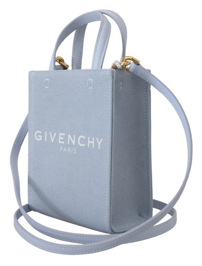 Bolso De Hombro Givenchy Mini En Canvas Recubierto Azul Nube