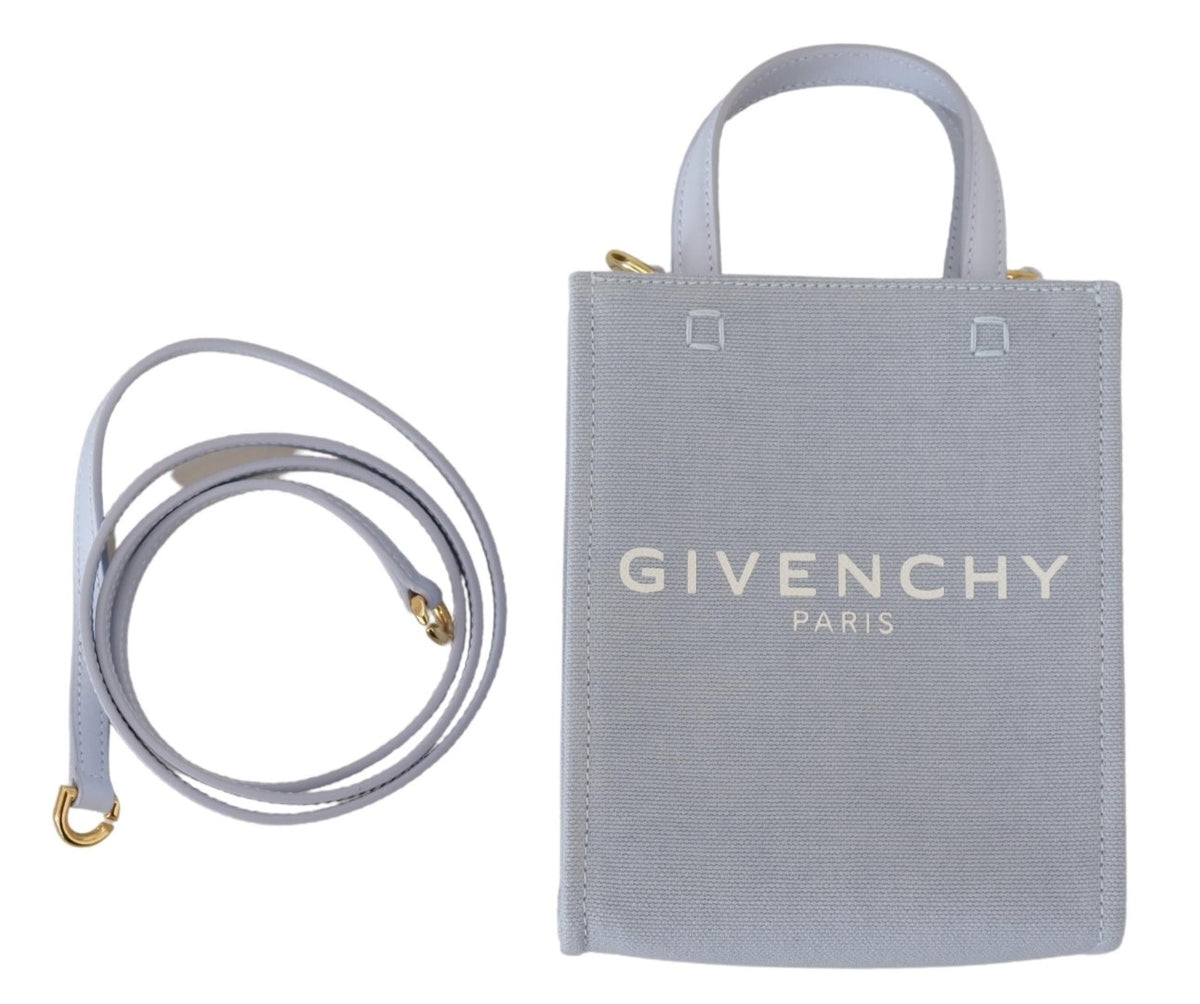 Bolso De Hombro Givenchy Mini En Canvas Recubierto Azul Nube