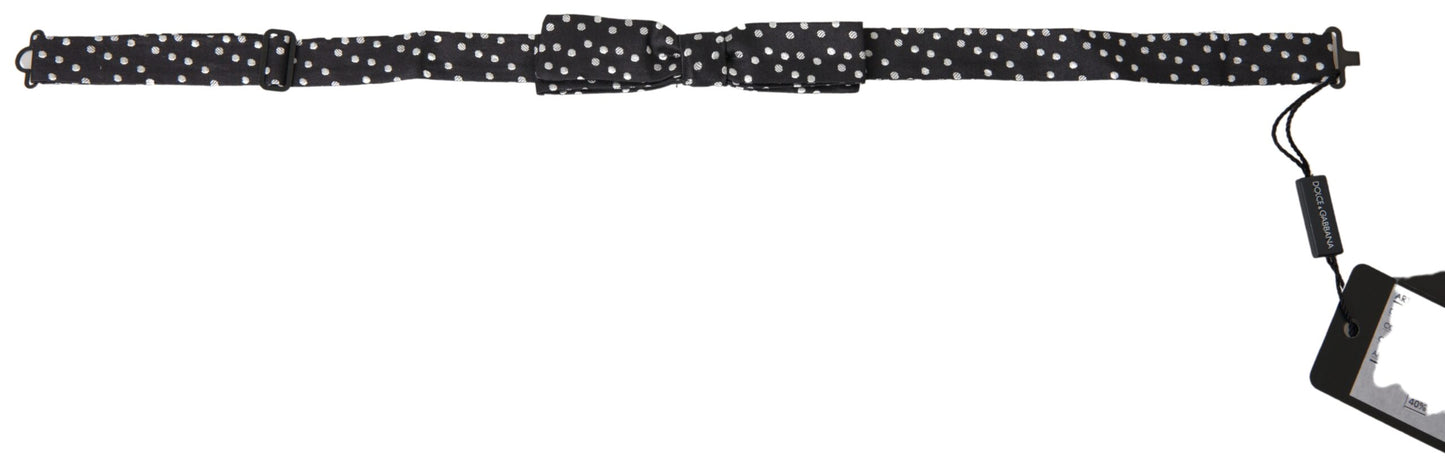 Pajarita Papillon Ajustable de Seda Negra con Lunares para Hombre de Dolce & Gabbana