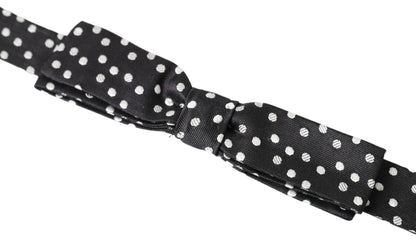 Pajarita Papillon Ajustable de Seda Negra con Lunares para Hombre de Dolce & Gabbana