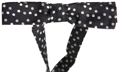 Pajarita Papillon Ajustable de Seda Negra con Lunares para Hombre de Dolce & Gabbana