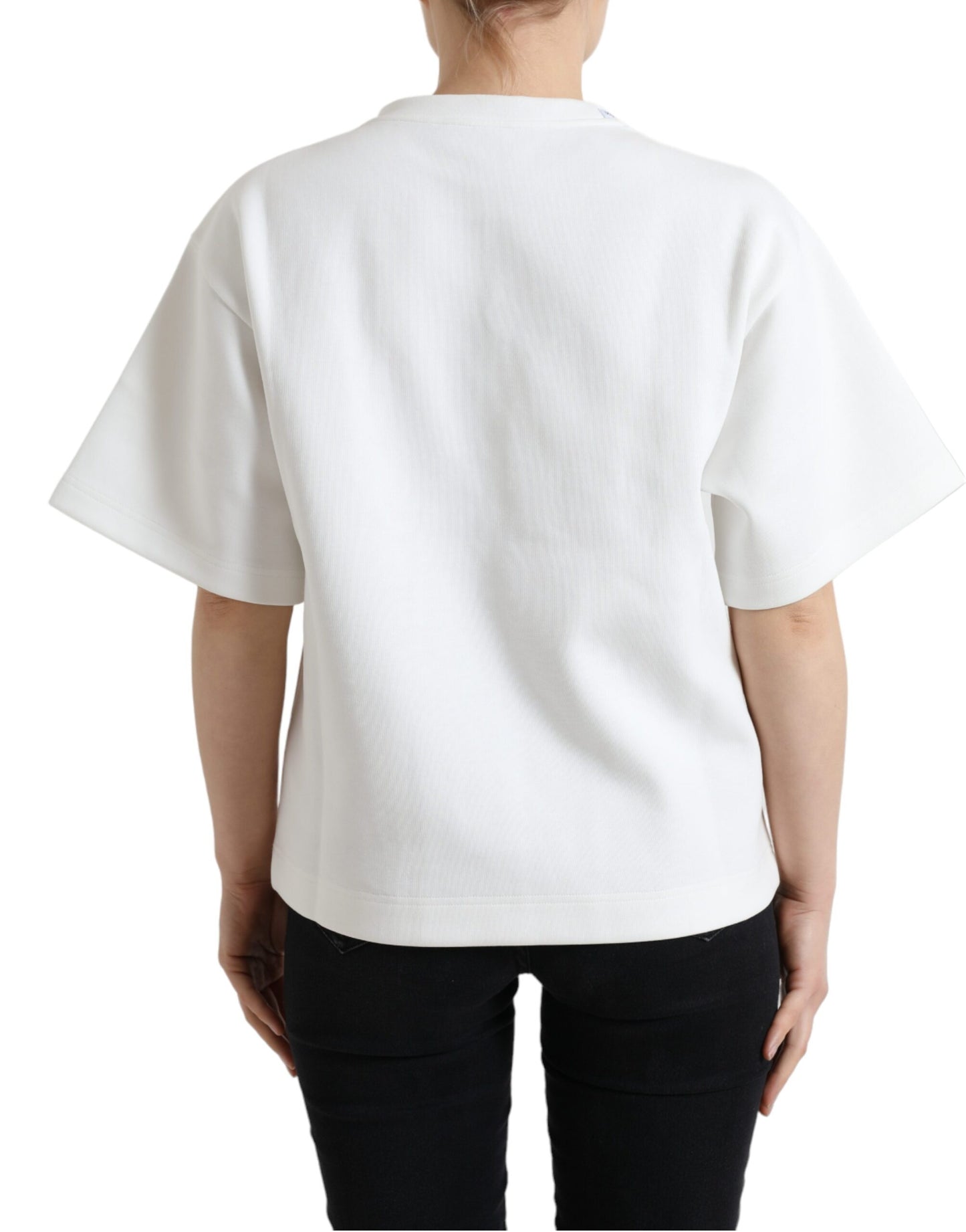Camiseta Dolce & Gabbana Algodón elástico blanco Cristal HOT negro