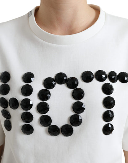 Camiseta Dolce & Gabbana Algodón elástico blanco Cristal HOT negro