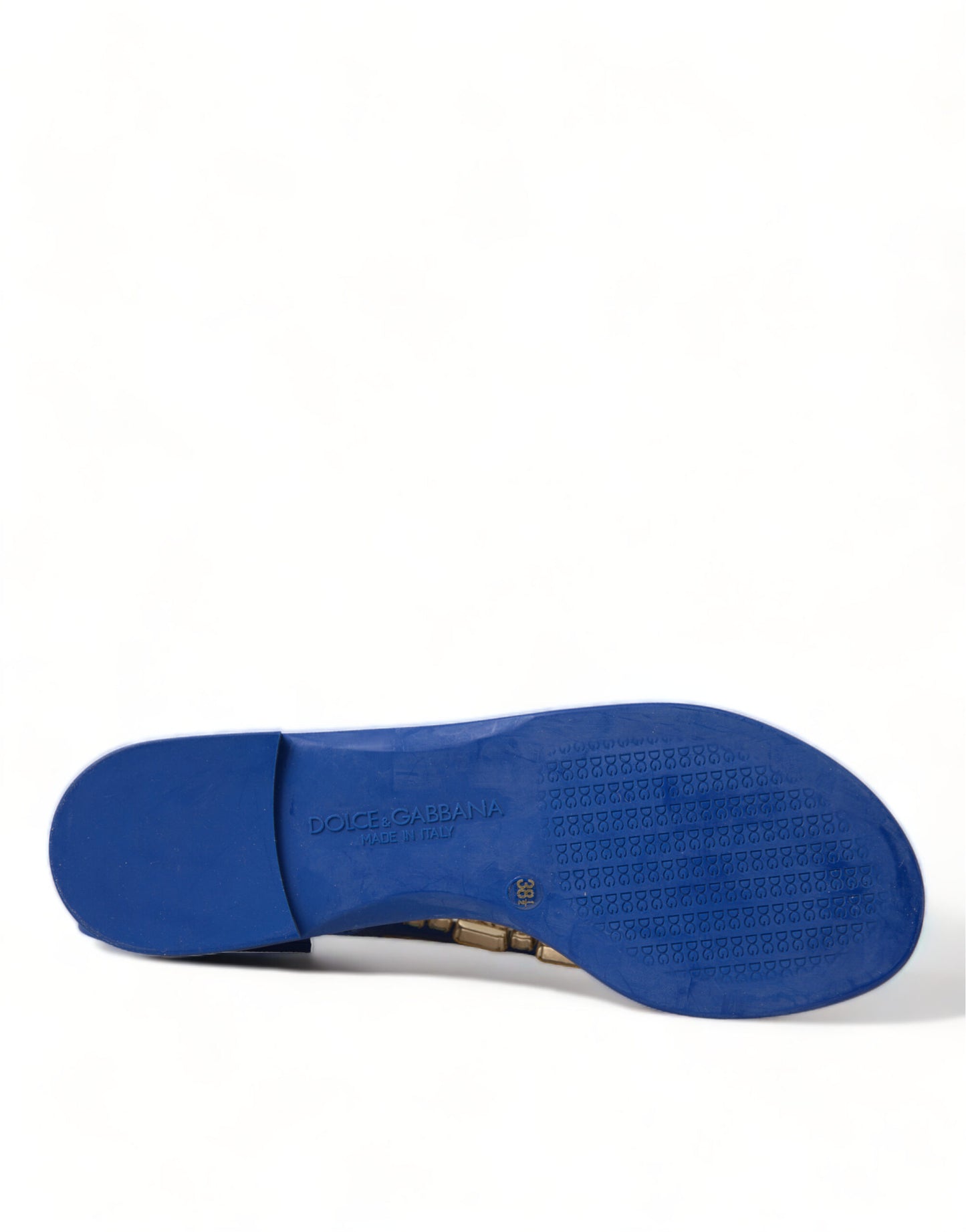 Dolce & Gabbana Sandalias Planas con Cristales Azules Zapatos de Playa