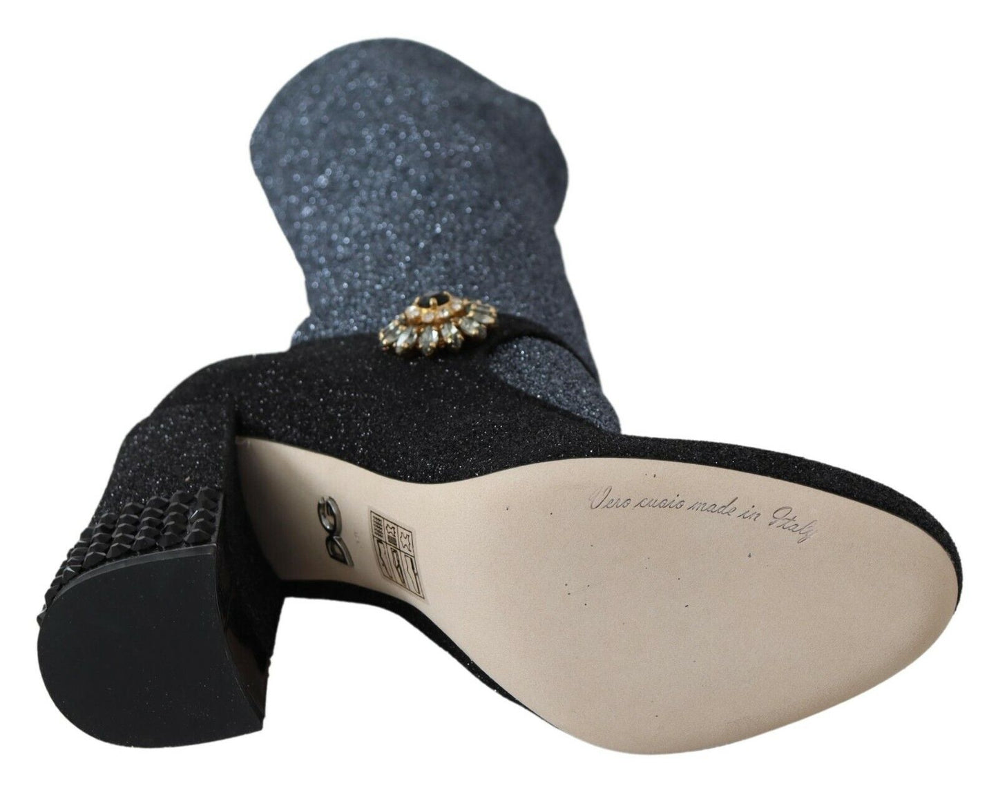 Zapatos botines Mary Janes de cristal negro Dolce & Gabbana