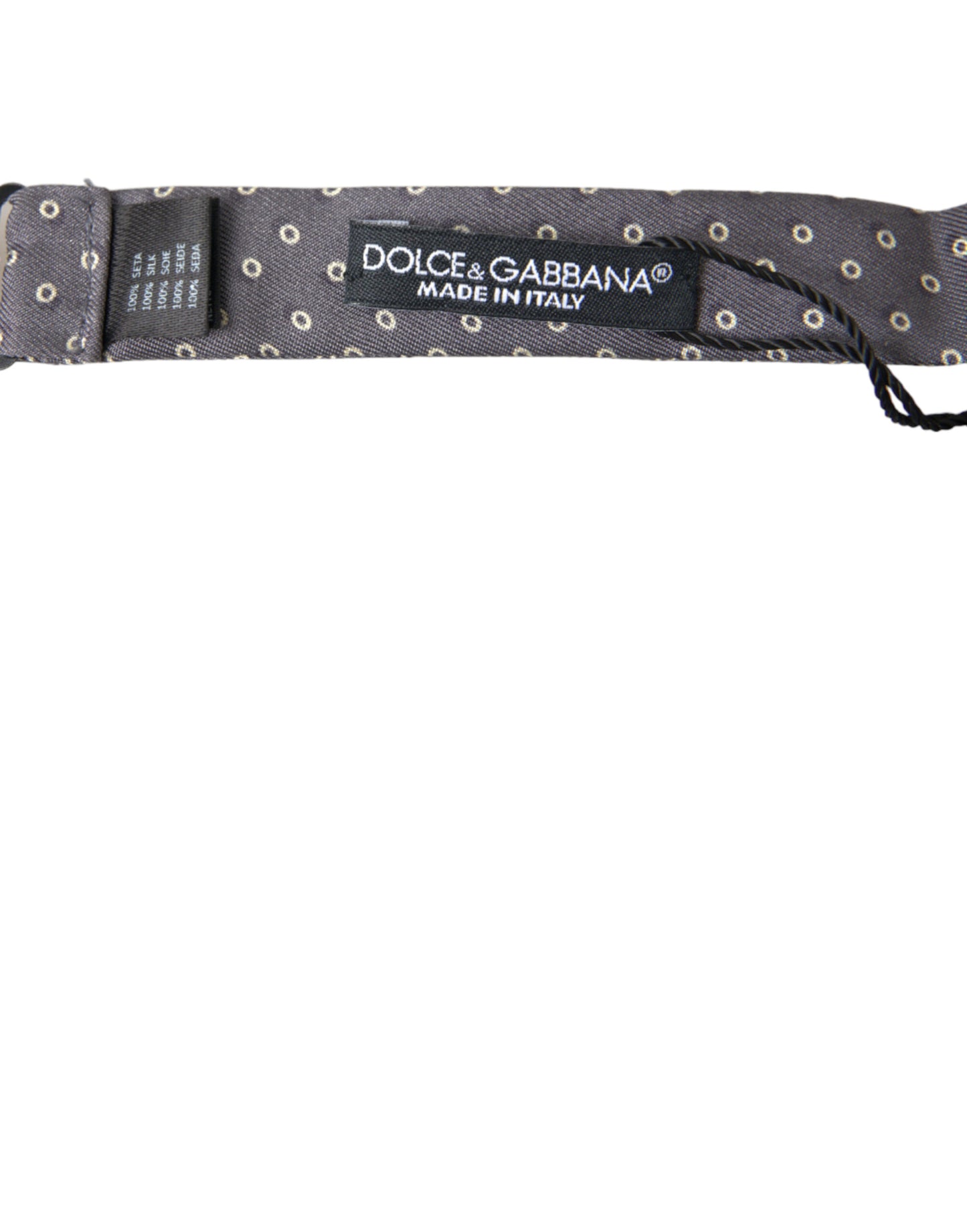 Corbata de moño ajustable de seda gris con lunares de Dolce & Gabbana