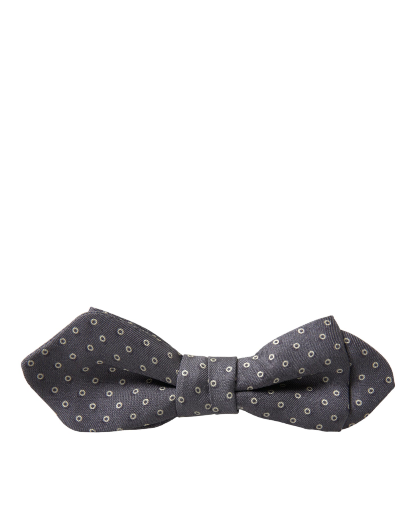 Corbata de moño ajustable de seda gris con lunares de Dolce & Gabbana