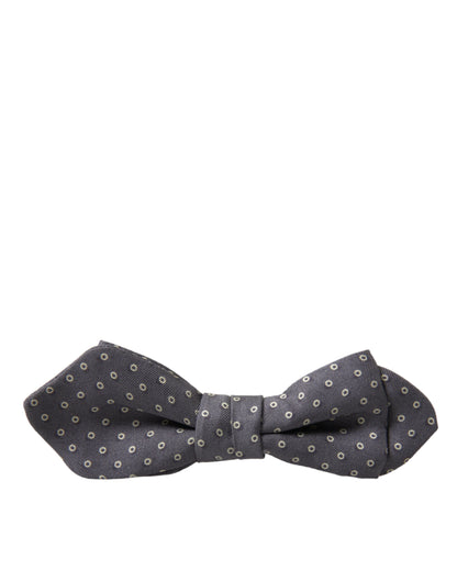 Corbata de moño ajustable de seda gris con lunares de Dolce & Gabbana