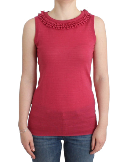 Top de punto de lana rosa John Galliano