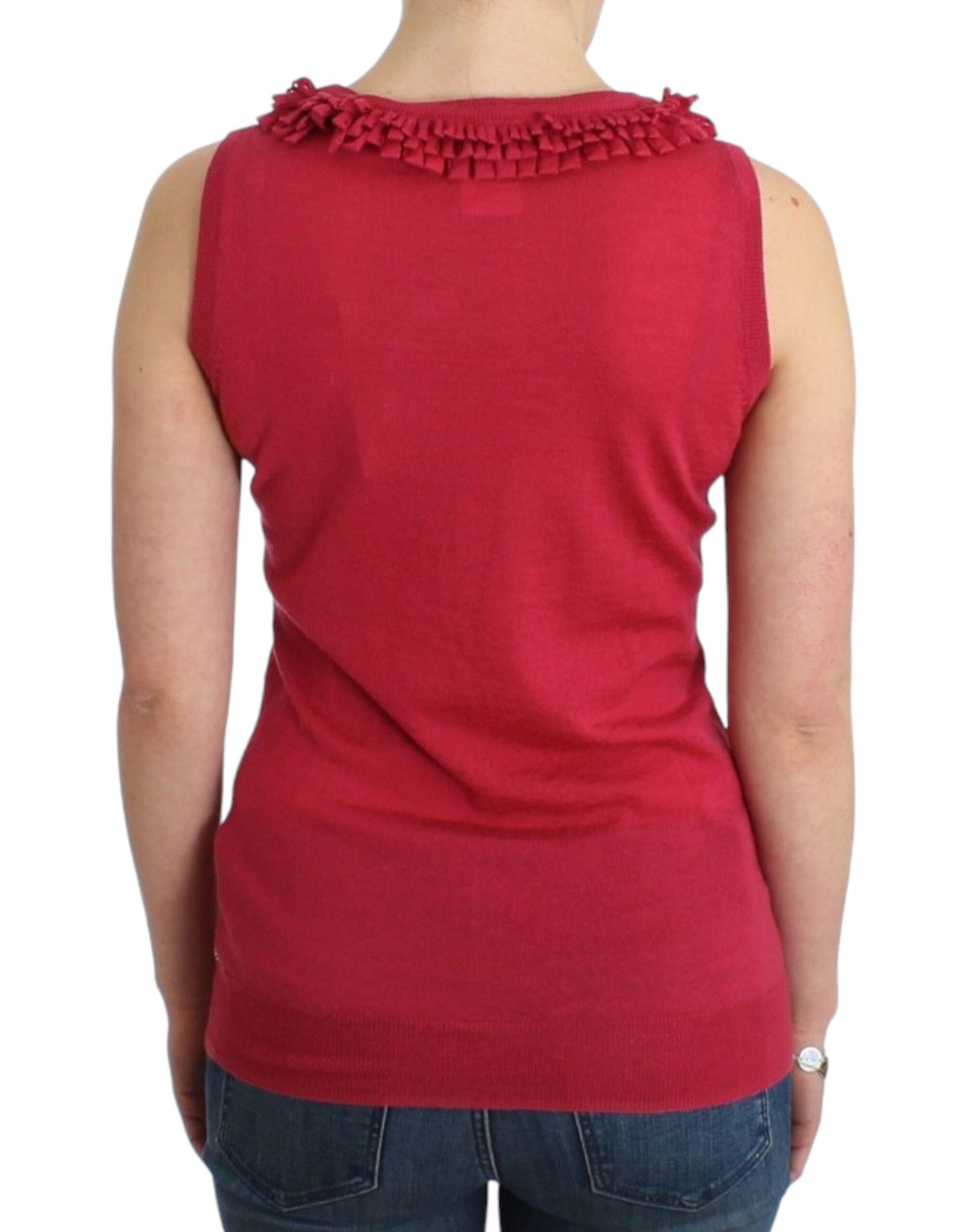 Top de punto de lana rosa John Galliano