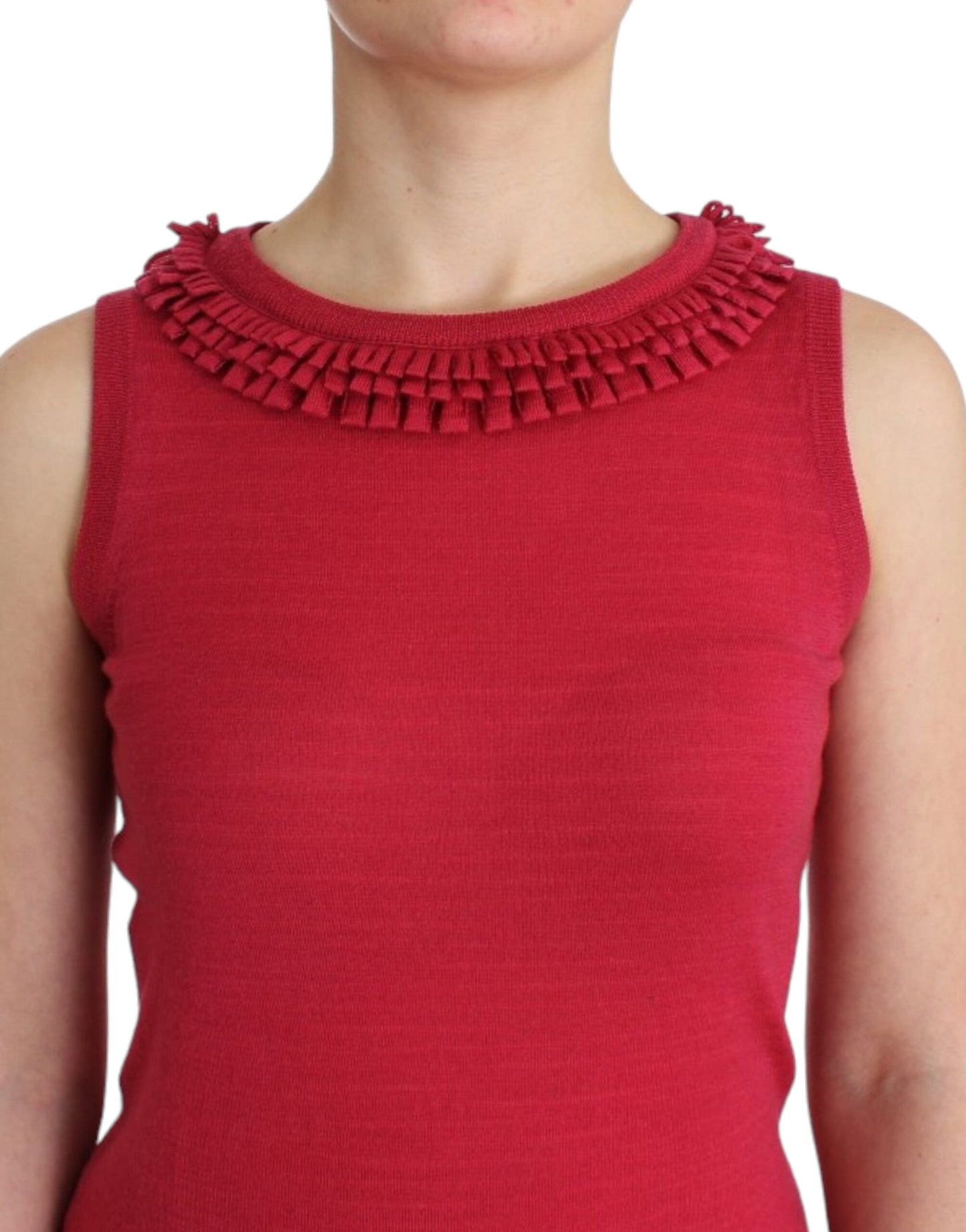 Top de punto de lana rosa John Galliano