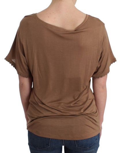 Top de manga corta marrón de John Galliano