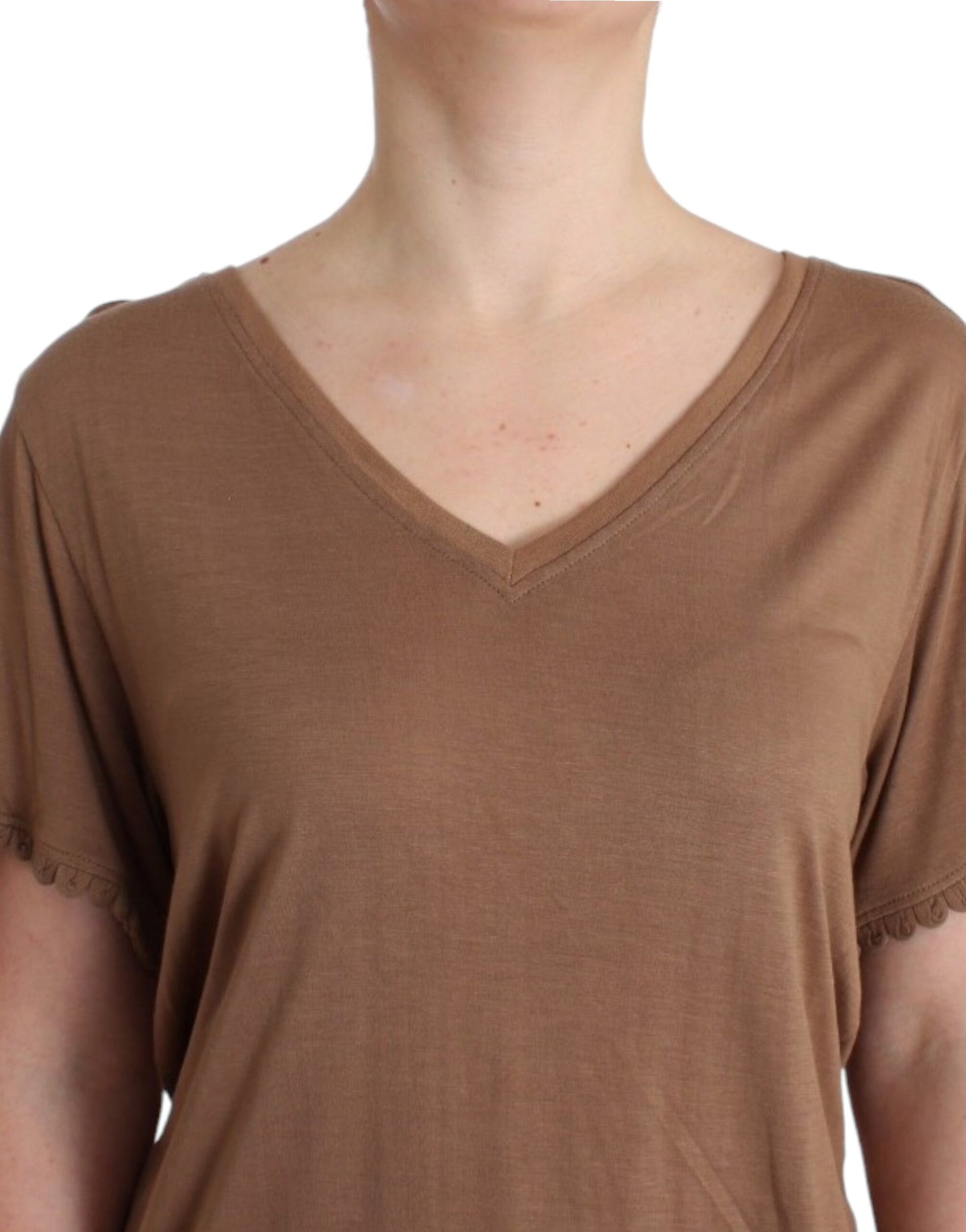 Top de manga corta marrón de John Galliano