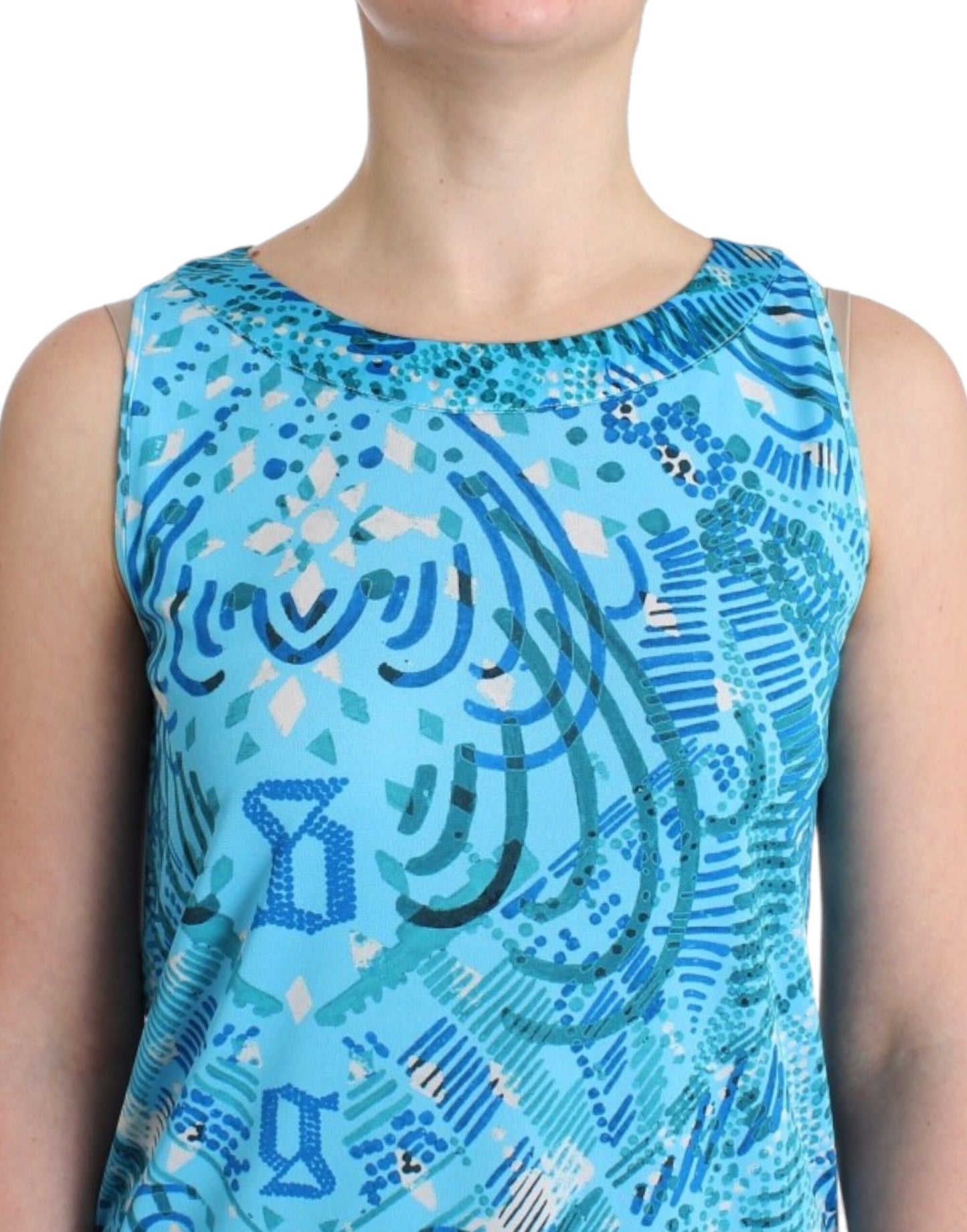 Top de tirantes azul estampado de John Galliano