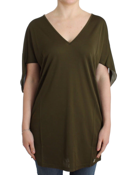 Top blusa verde de manga corta de John Galliano