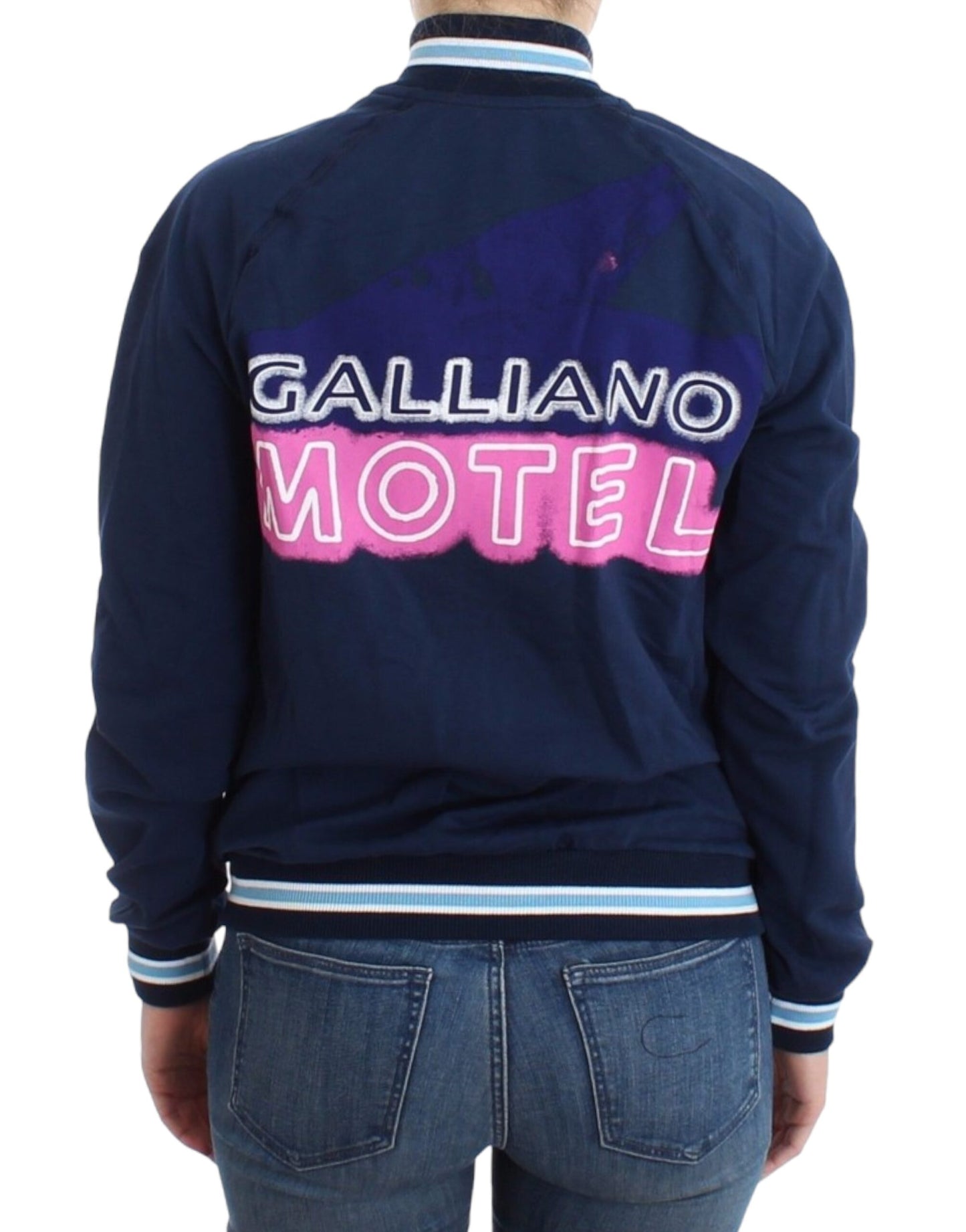 Cárdigan de algodón azul con cremallera John Galliano