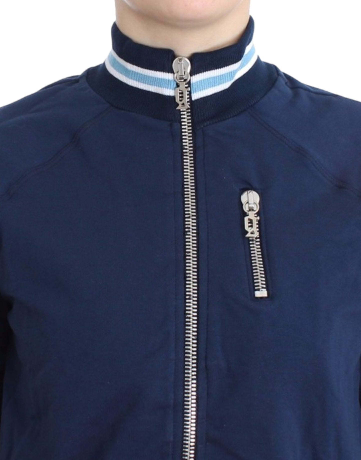 Cárdigan de algodón azul con cremallera John Galliano