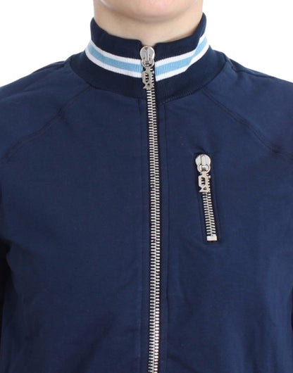 Cárdigan de algodón azul con cremallera John Galliano