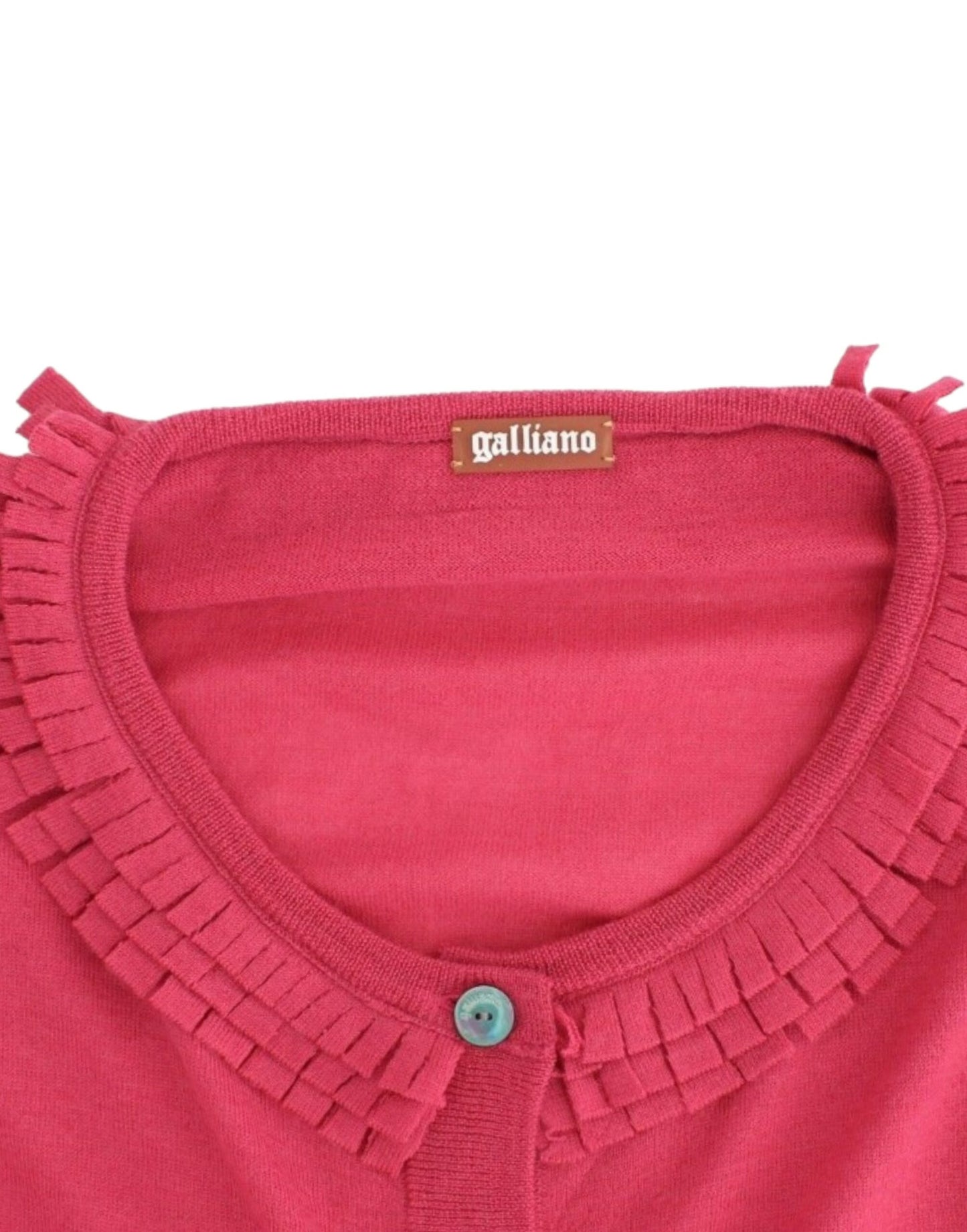 Cárdigan de lana rosa John Galliano