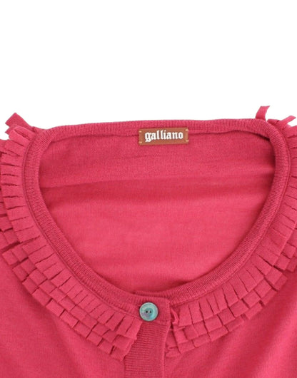 Cárdigan de lana rosa John Galliano