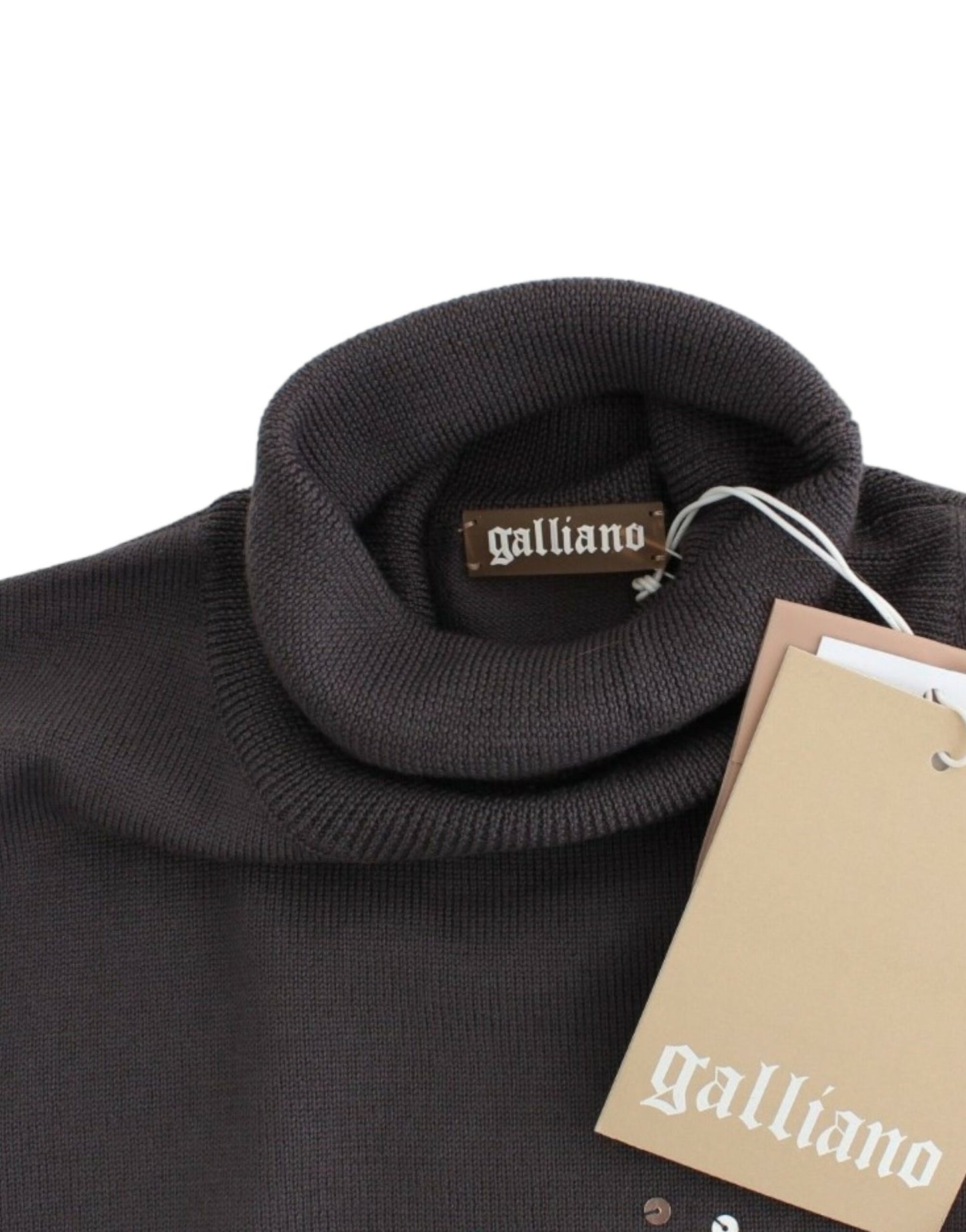 Suéter de algodón con cuello alto de John Galliano en color marrón