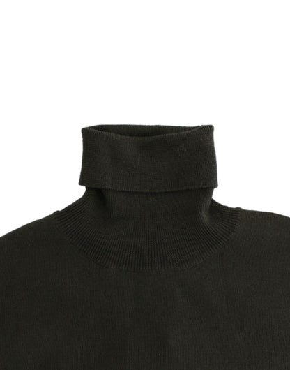 Jersey de cuello alto de lana verde John Galliano