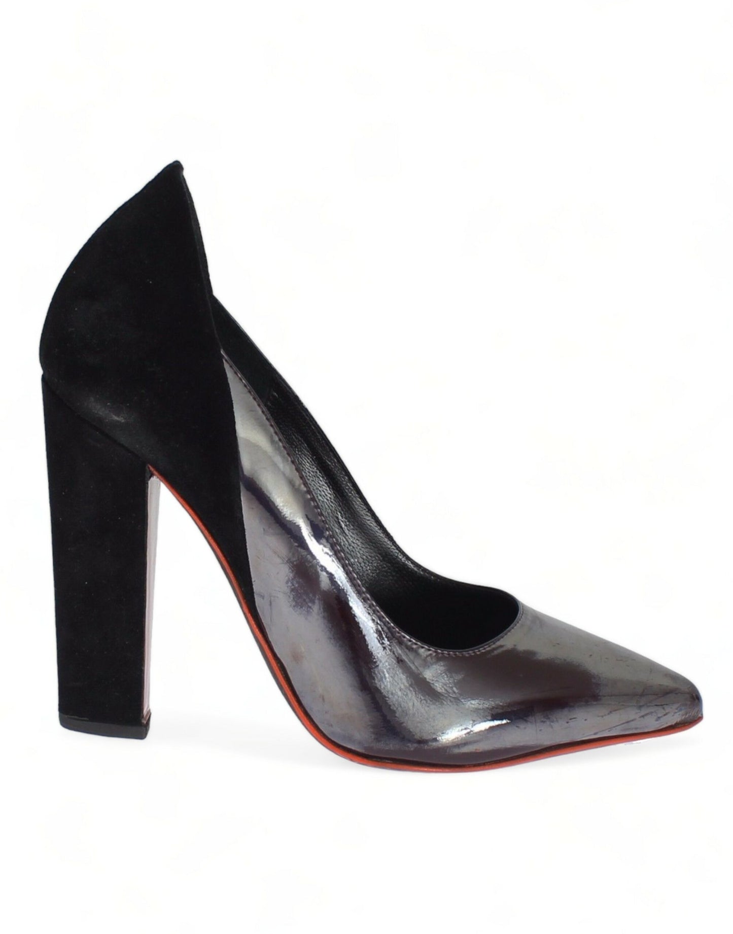 Zapatos de tacón de cuero y ante en gris y negro de Cédric Charlier
