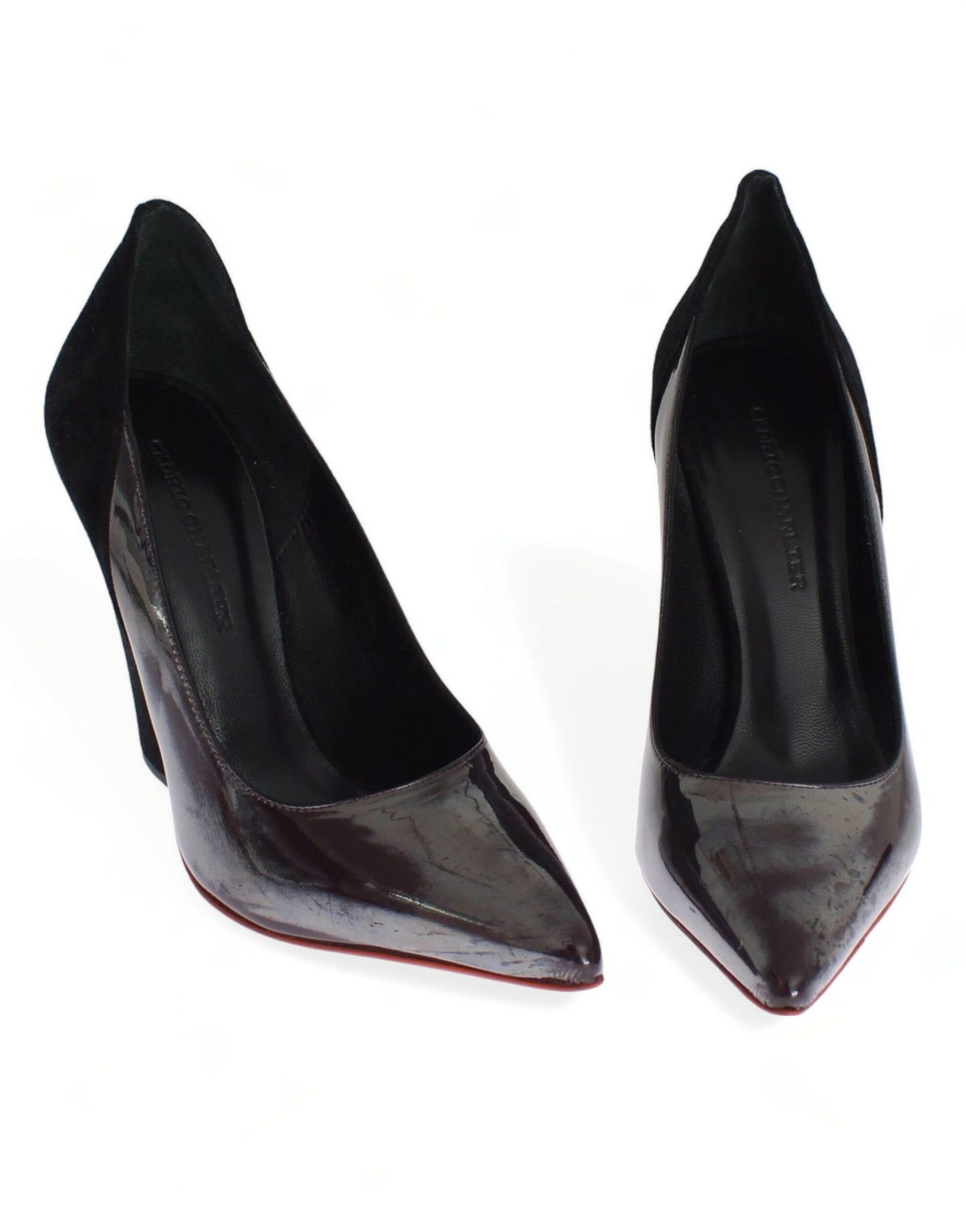Zapatos de tacón de cuero y ante en gris y negro de Cédric Charlier