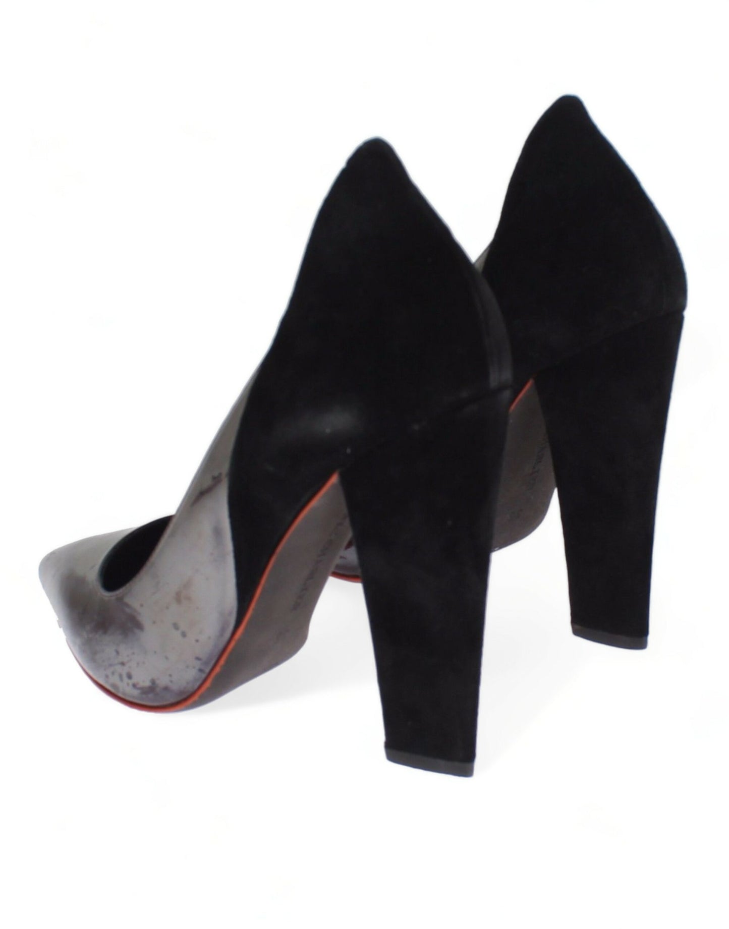 Zapatos de tacón de cuero y ante en gris y negro de Cédric Charlier