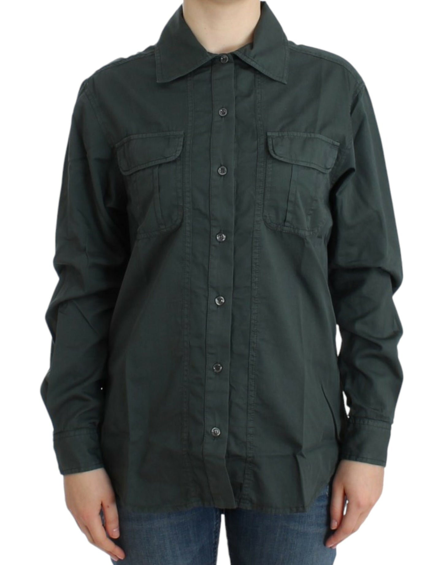 Camisa abotonada gris Cavalli