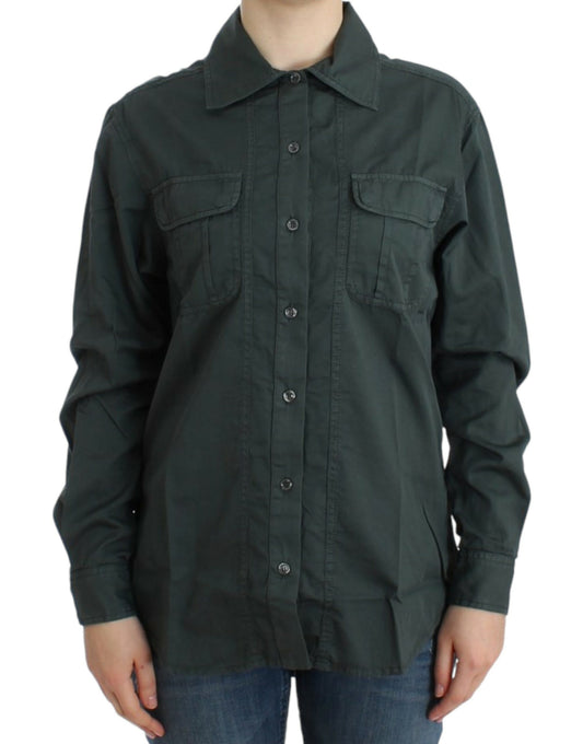 Camisa abotonada gris Cavalli