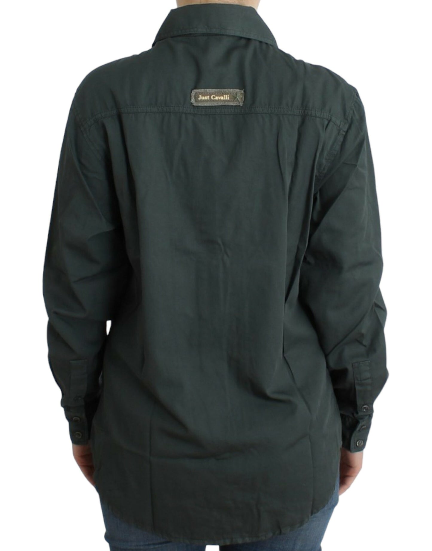 Camisa abotonada gris Cavalli
