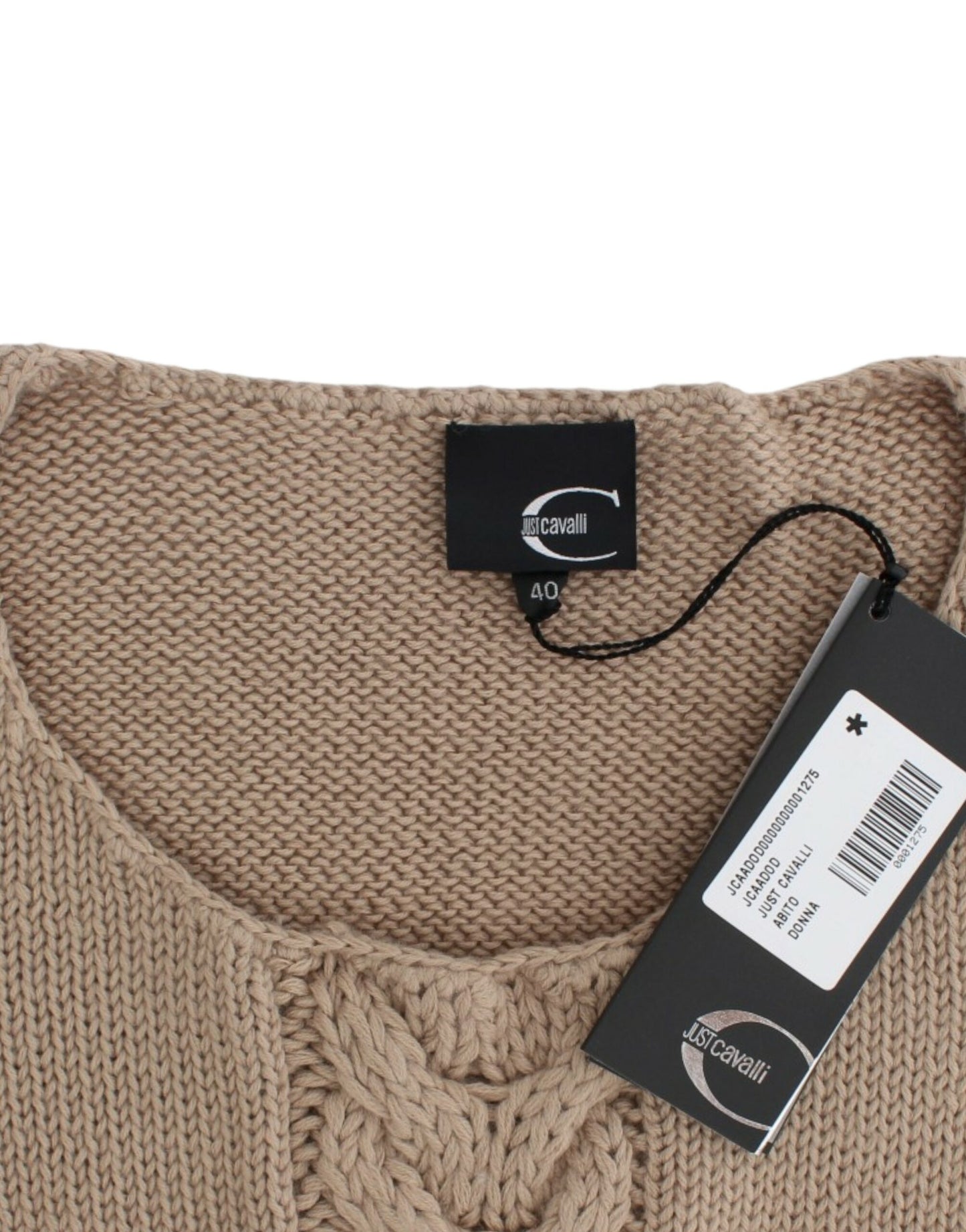 Suéter de punto de lana beige Cavalli