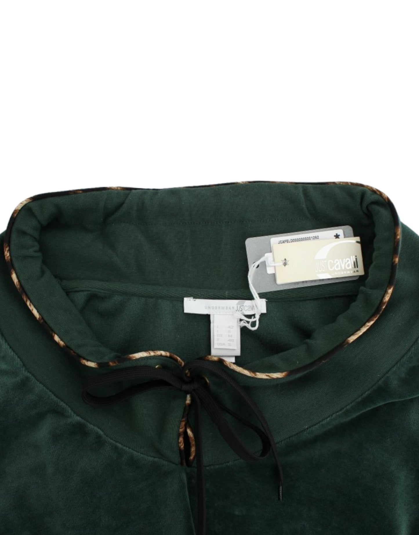 Suéter de terciopelo de algodón verde Cavalli