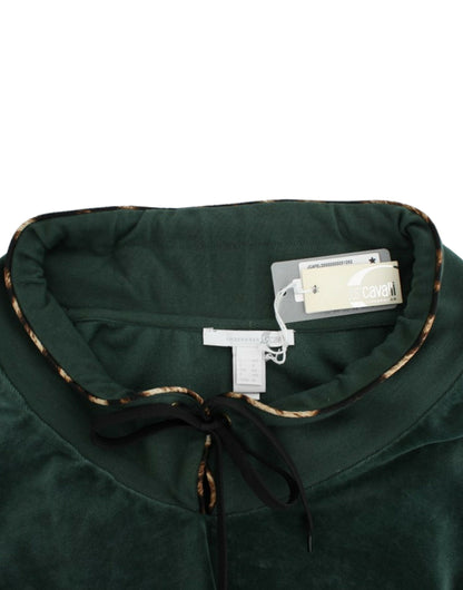 Suéter de terciopelo de algodón verde Cavalli