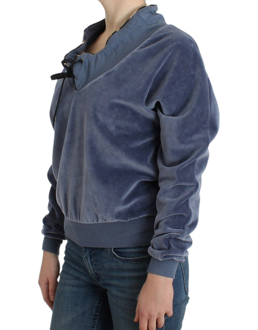 Suéter Cavalli de terciopelo de algodón azul