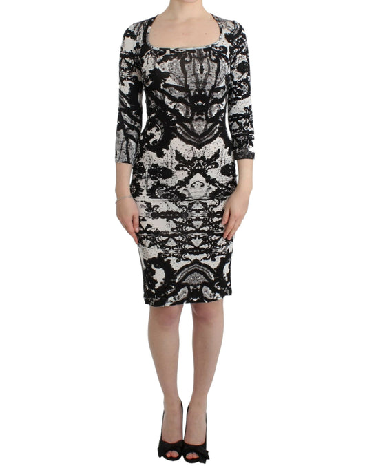 Vestido tubo Cavalli negro estampado