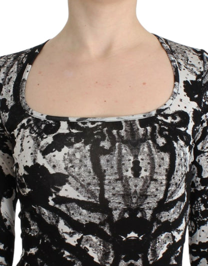 Vestido tubo Cavalli negro estampado