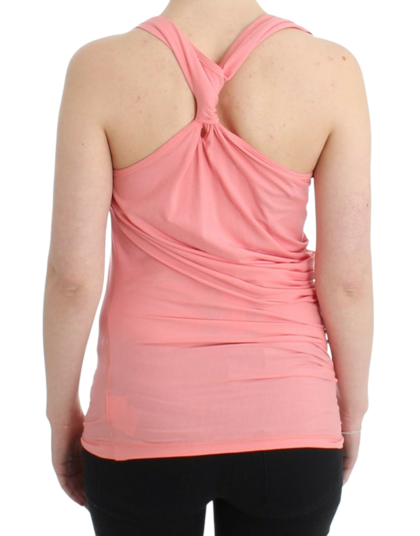 Top de tirantes Cavalli rosa de algodón