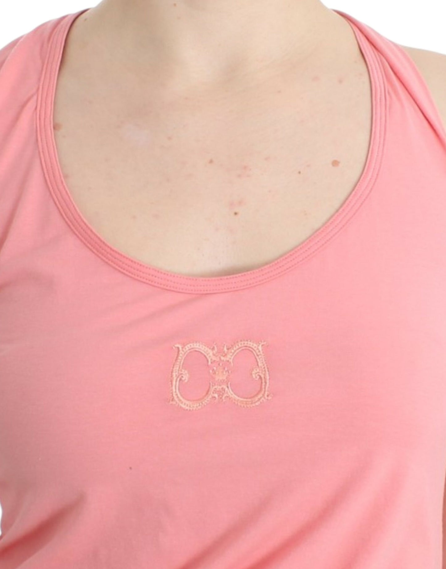 Top de tirantes Cavalli rosa de algodón