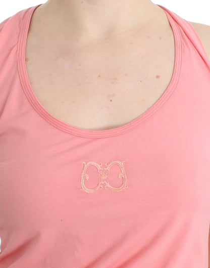 Top de tirantes Cavalli rosa de algodón