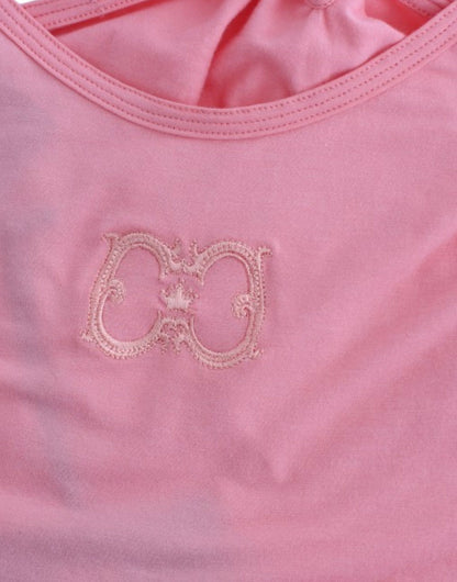 Top de tirantes Cavalli rosa de algodón