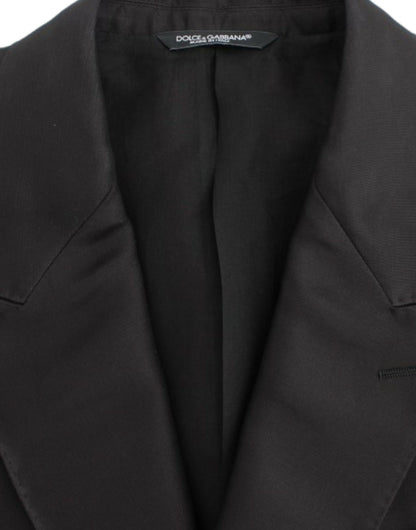 Blazer de seda negro entallado de Dolce & Gabbana