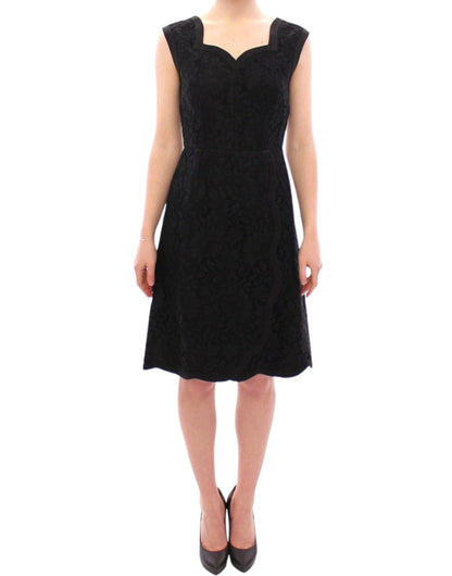 Vestido de pasarela Sicily de encaje floral negro de Dolce & Gabbana
